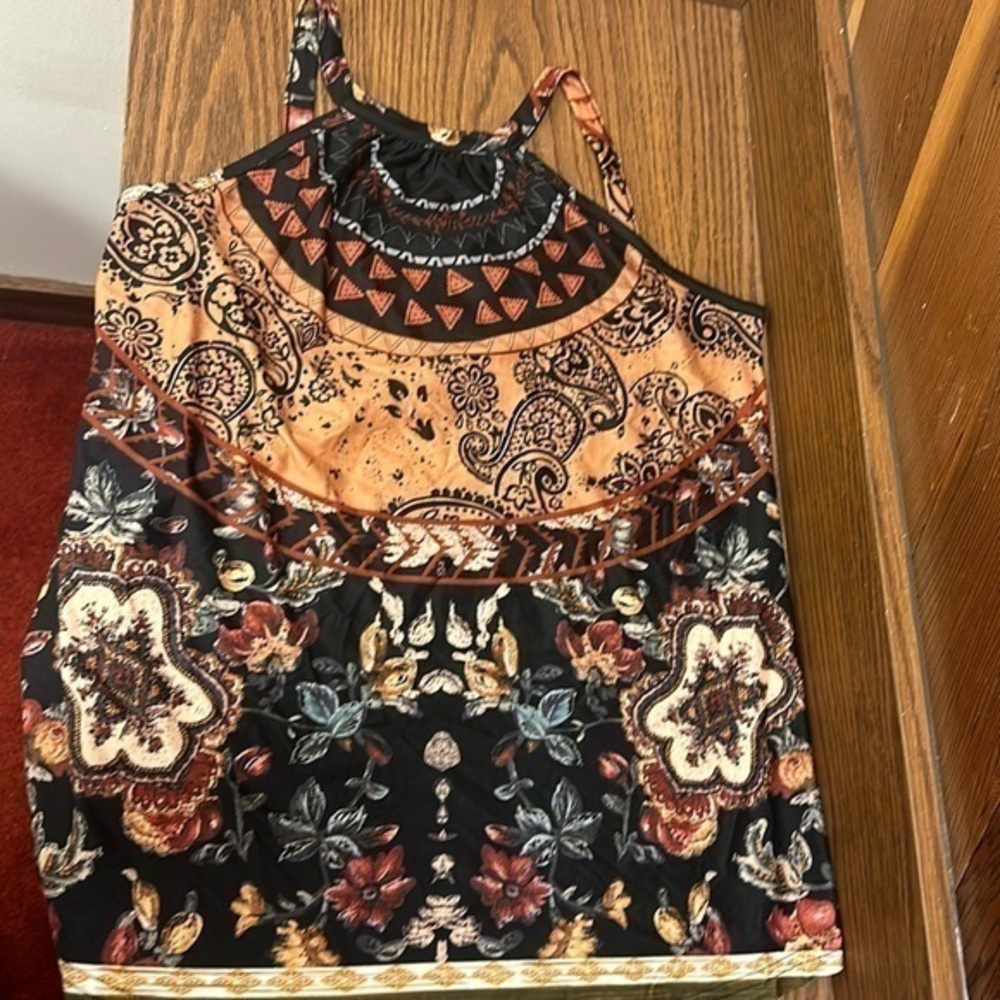 Women’s Loveu. Dear Multicolor floral / paisley spaghetti strap tank top size s